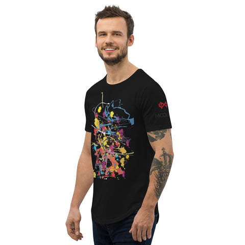 Curved Hem T-Shirt w/ Flung paint